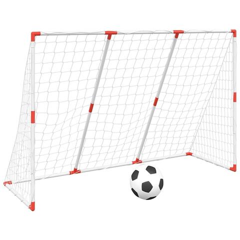 Porte Calcio Bambini con Palloni 2 in 1 Bianche 184x64x124 cm - Foto 1