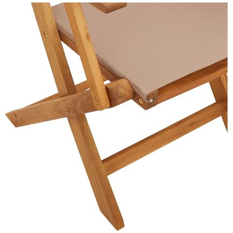 Set da Bistrot 3pz Tortora in Tessuto e Legno Massello - Foto 9