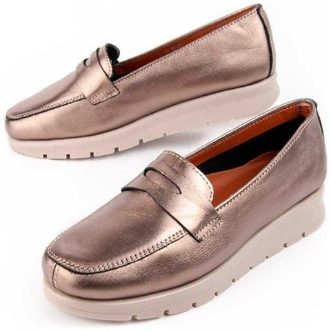 Moccasin Meilis Grey Grigio Pelle Naturale - Foto 1