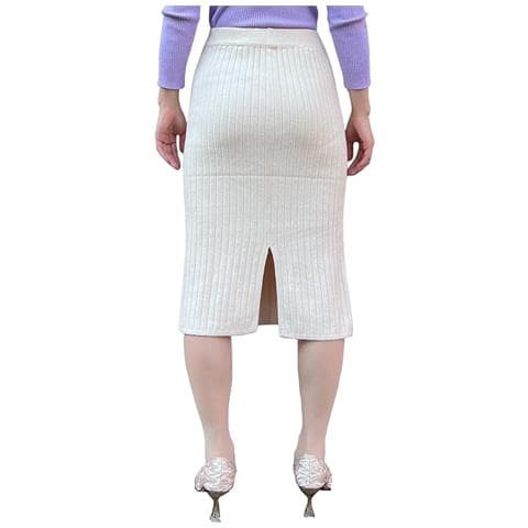 Gonna Elegante In Maglia, Taglia Eu 30-40 Xs-m, Beige - Foto 2