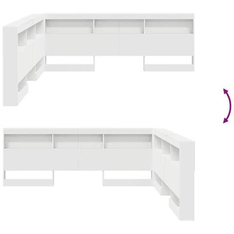 Testata contenitore Bianco 180 cm Legno multistrato - Foto 9