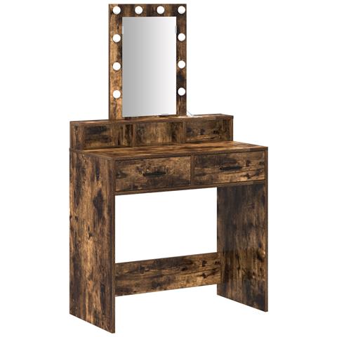 Toeletta  con luci LED Rovere affumicato 79x41x140 cm - Foto 1