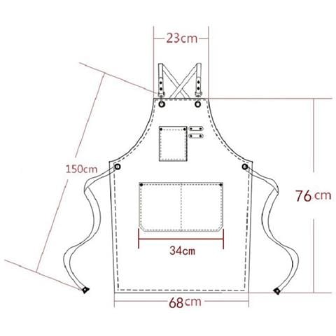 Grembiule In Tela Di Cotone Impermeabile E Oleorepellente Con Tasche - Ideale Per Cucina, Giardino E Lavoro Black - Foto 2