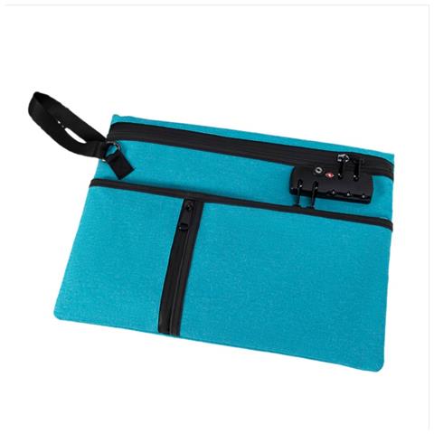 Borsa Portadocumenti Crittografata Antifurto A Doppia Chiusura - Proteggi I Tuoi Oggetti Di Valore Blue - Foto 1