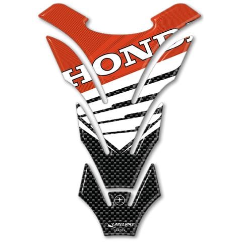 Paraserbatoio Adesivo-stickers 3d Compatibile Per Moto Honda Race Carbonio-rosso - Foto 1