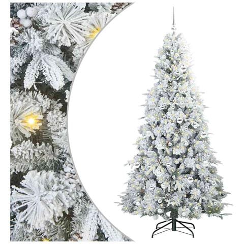 Albero di Natale Artificiale con Rami Pieghevoli Bianco 210 cm - Foto 1