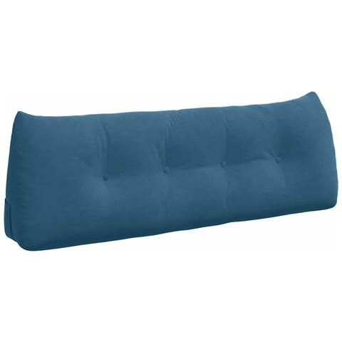 Cuscino per Schiena Blu 140 x 24 x 50 cm Velluto - Foto 1