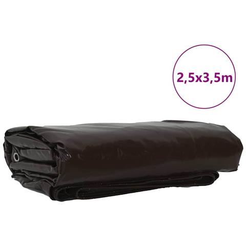 Telo 650g / m² Marrone 2,5 x 3,5 m Tela con rivestimento in PVC - Foto 2