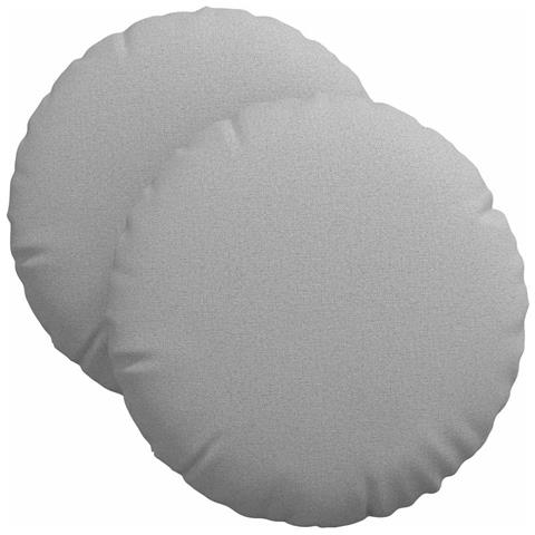 Cuscini per Seduta 2 pcs Grigio Nuvola Ø40 x 13 cm Tessuto - Foto 1