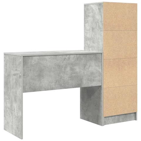 Scrivania con Spazio di Archiviazione 2 pcs Grigio cemento - Foto 9
