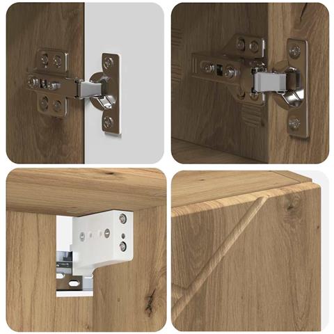 Mobiletto per specchio da bagno con porta rovere artigianale - Foto 9