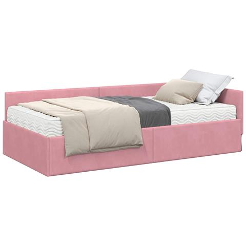 Struttura Letto Angolare con Materasso 2 pcs Grigio Velluto - Foto 1