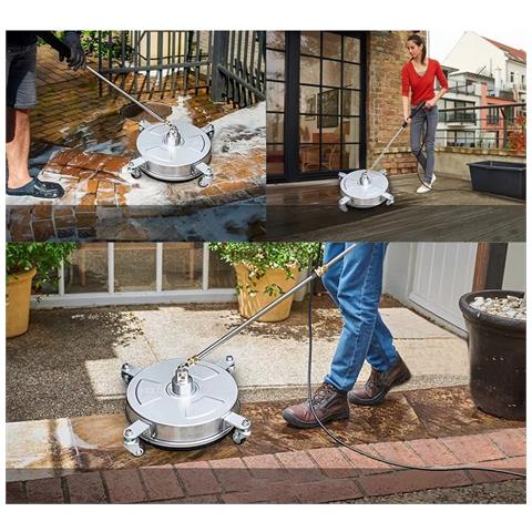 Spazzola Professionale T-racer 20"" - Acciaio Inox, 275 Bar | Compatibile Con Idropulitrici 1500-4000 Psi | Pulizia Superfici Grandi - Foto 8