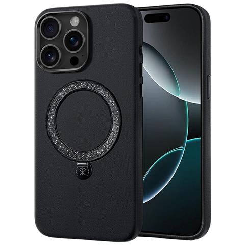Cover per iPhone 16 Pro Max - PC+Pelle /PU, Nero, MagSafe - Foto 1
