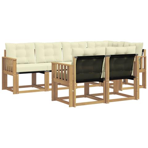 Set di divani da esterno con cuscino 7 pcs Bianco e Crema - Foto 1