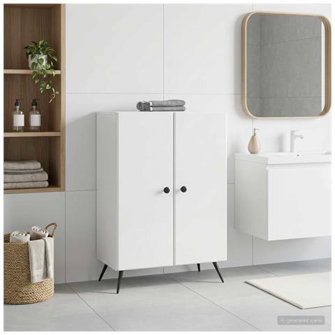 Mobiletto da Bagno BREDA Bianco Lucido 59,5 x 31 x 80 cm - Foto 2