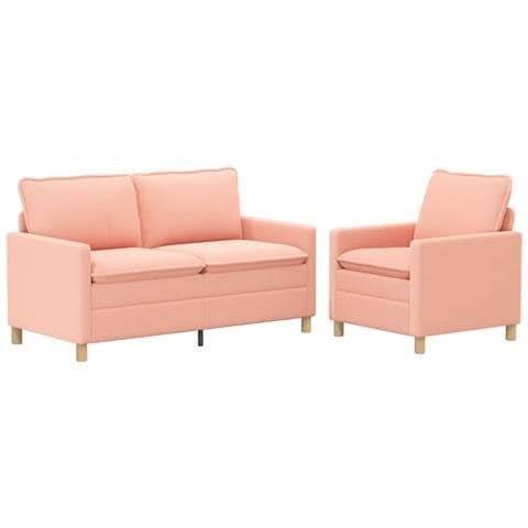 Set di divani 2 pz Rosa Tessuto - Foto 1