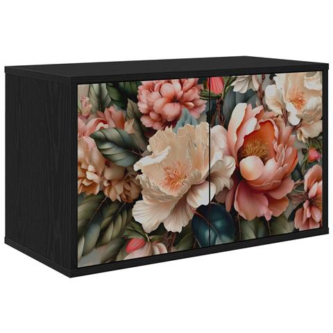 Mobile TV da Parete BORNE 69 x 33 x 40 cm Rovere Nero - Foto 1