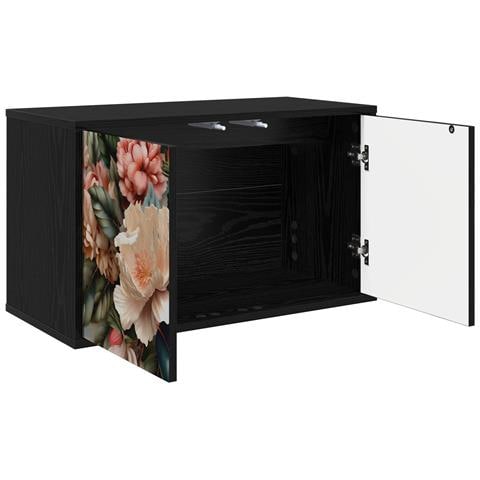 Mobile TV da Parete BORNE 69 x 33 x 40 cm Rovere Nero - Foto 2