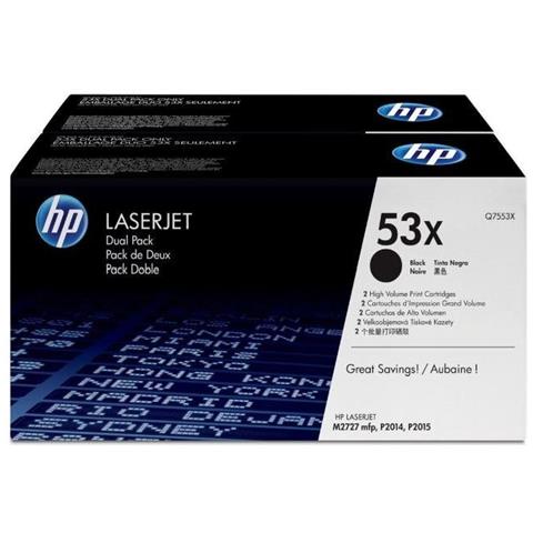 Confezione Da 2 Cartucce Originali Di Toner Nero Ad Alta Capacità Laserjet 53x Q7553xd - Foto 1