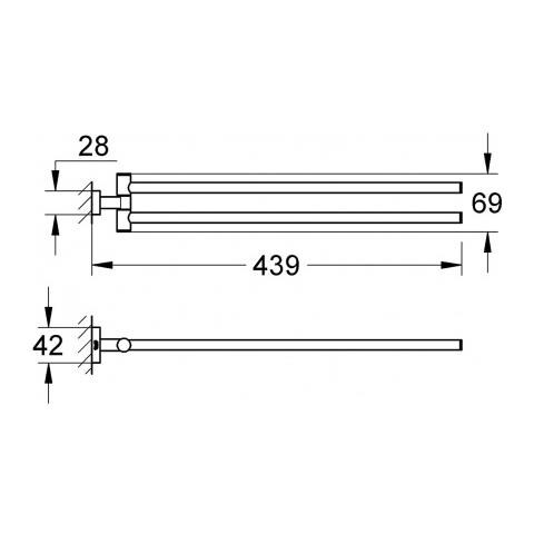 Portasalviette Doppio Snodato Essentials Cube 40624001 Cromo - Foto 2