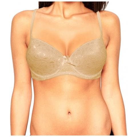Reggiseno Lizzy Seducente Pizzo Coppe Semi Imbottite E Bretelle Regolabili - Beige D 4a - Foto 1