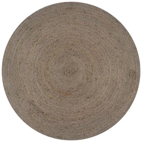 Tappeto Lavorato A Mano In Juta Rotondo 90 Cm Grigio - Foto 1