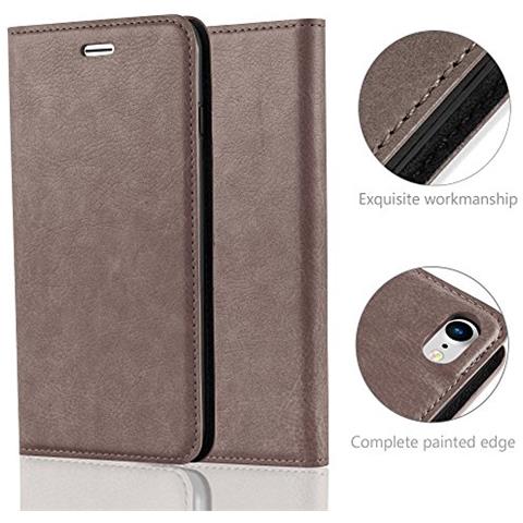 Cadorabo Custodia Compatibile Con Apple Iphone 7 / 7s / 8 / Se 2020 In Bruno Caffè - Coperchio Protettiva Con Chiusura Magnetica, Funzione Stand E Tasca Per Le Carte - Foto 2