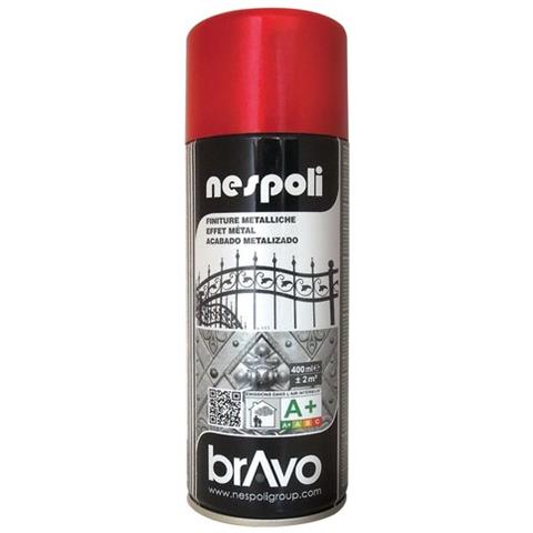 Smalto Spray Acrilico Rapida Essicazione Rosso Effetto Metallizzato 400 Ml Bravo - Foto 1