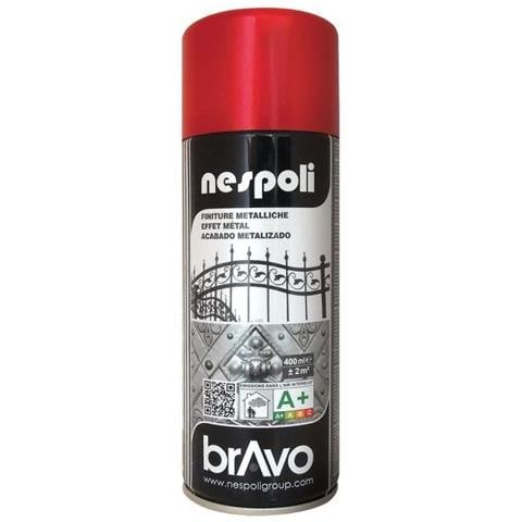 Smalto Spray Acrilico Rapida Essicazione Rosso Effetto Metallizzato 400 Ml Bravo - Foto 2