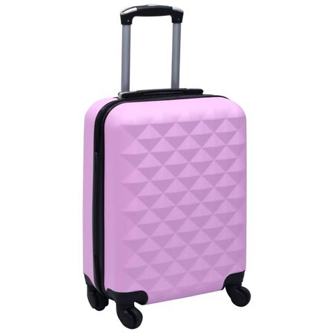 Set Valigie Trolley A Custodia Rigida 2 Pz Rosa In Abs - Foto 10