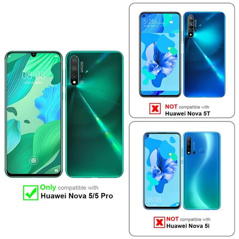 Custodia Compatibile Con Huawei Nova 5 / 5 Pro In Nero Carbone - Coperchio Protettiva Con Chiusura Magnetica, Funzione Stand E Tasca Per Le Carte - Foto 11