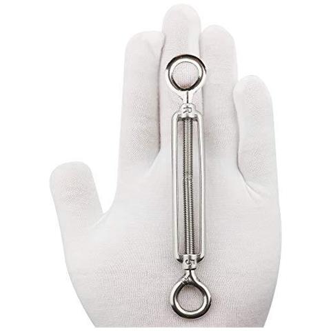 Turnbuckle Tensione (eye Hook M5) 304 Acciaio Inossidabile Fune Metallica Cavo Di Tensione Kit Confezione Da 10 - Foto 3