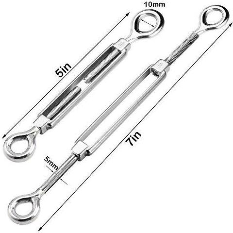 Turnbuckle Tensione (eye Hook M5) 304 Acciaio Inossidabile Fune Metallica Cavo Di Tensione Kit Confezione Da 10 - Foto 2