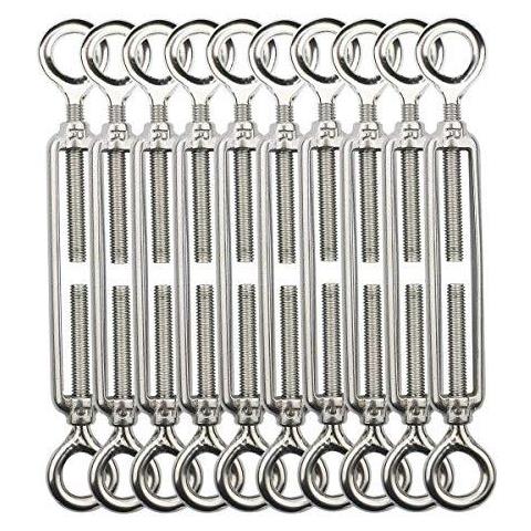 Turnbuckle Tensione (eye Hook M5) 304 Acciaio Inossidabile Fune Metallica Cavo Di Tensione Kit Confezione Da 10 - Foto 1