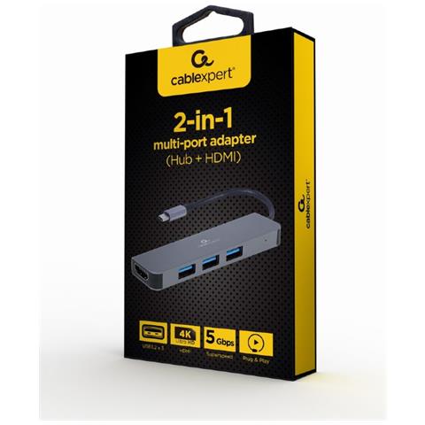 A-CM-COMBO2-01 replicatore di porte e docking station per laptop USB 3.2 Gen 1 (3.1 Gen 1) Type-C Grigio - Foto 2