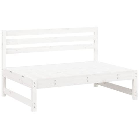 Divano Centrale Giardino Bianco 120x80cm Legno Massello Pino - Foto 2