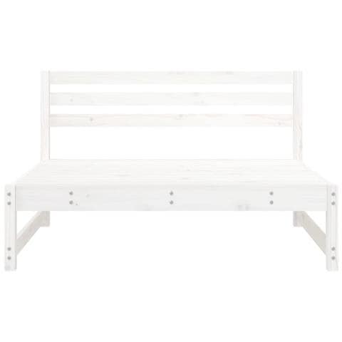 Divano Centrale Giardino Bianco 120x80cm Legno Massello Pino - Foto 3