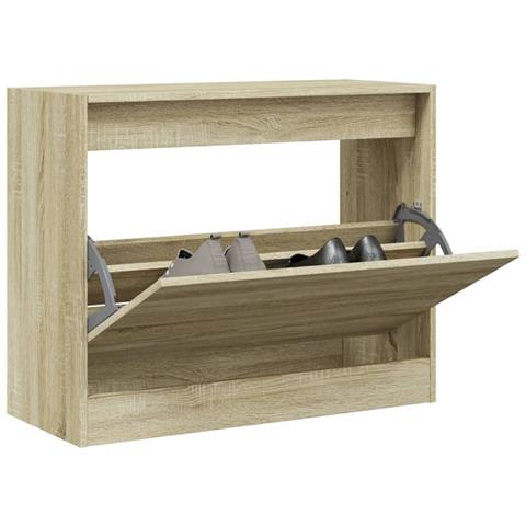 Mobile scarpiere fabbricato in compensato di colore rovere marrone 102x36x60 cm VidaXL
