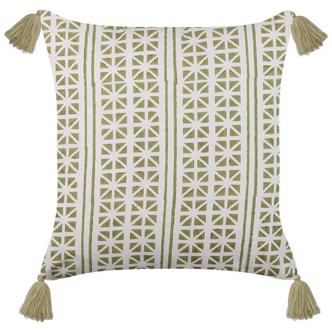 Cuscino Decorativo Syringa Cotone 45 X 45 Cm Geometrico Stampa A Blocchi Verde - Foto 2