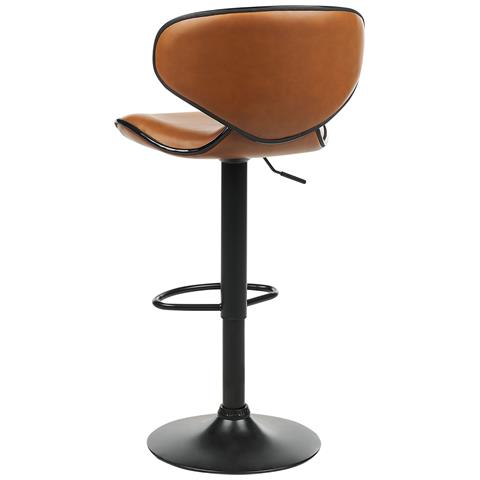 Set Di 2 Sedie Alte Conway Pelle Sintetica Marrone Dorato - Foto 2