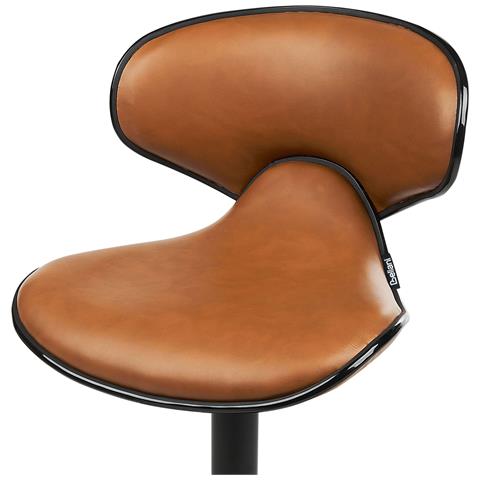 Set Di 2 Sedie Alte Conway Pelle Sintetica Marrone Dorato - Foto 13