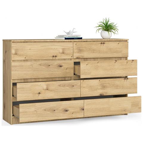 Cassettiera K160, 8 cassetti, 160x40x99 cm, Colore Quercia Artisan - Foto 2