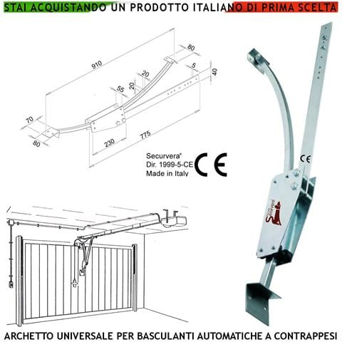 Archetto Adattatore Oscillante Porte Cler Basculanti A Contrappesi Di Qualsiasi Marca E Tipo In Acciaio Zincato Soppor - Foto 1