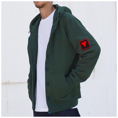 World Of Tanks - Felpa Con Cappuccio E Toppe (verde | Xl) - Foto 2