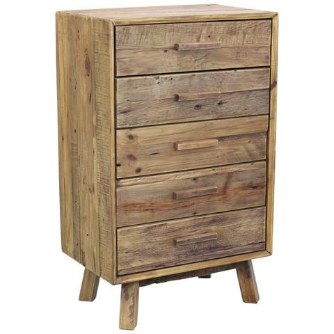 Cassettiera Con 5 Cassetti In Legno Di Pino 60x40xh100 Cm Wood - Foto 1