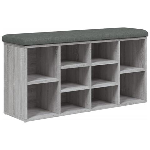 Panca Porta Scarpe Grigio Sonoma 102x32x50 Cm Legno Multistrato - Foto 2