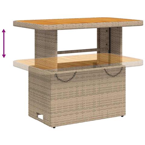 Set Divani Da Giardino 3 Pz Con Cuscini In Polyrattan Beige - Foto 2