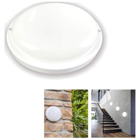 Plafoniera Applique Led Soffitto Ip65 18w Luce Bianco Caldo 3000k Fc-102 - Foto 1