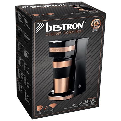 Elegante Design In Rame - Caffettiera Personale Con 1 Tazza Da 420 Ml - Spegnimento Automatico - 750 W - Acm112co - Foto 3
